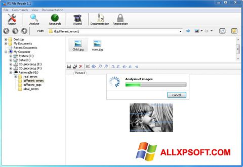 Captura de pantalla RS File Recovery para Windows XP