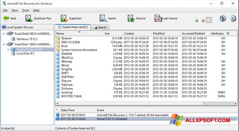 Captura de pantalla Active File Recovery para Windows XP