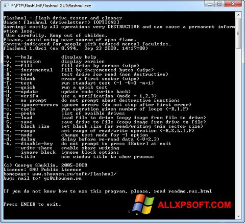 Captura de pantalla Flashnul para Windows XP