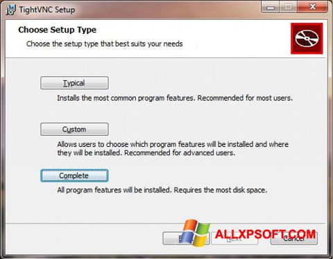 Captura de pantalla TightVNC para Windows XP