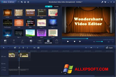 Captura de pantalla Wondershare Video Editor para Windows XP