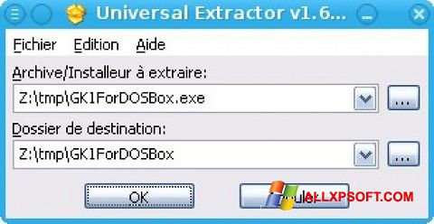Captura de pantalla Universal Extractor para Windows XP