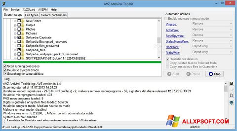 Captura de pantalla AVZ para Windows XP