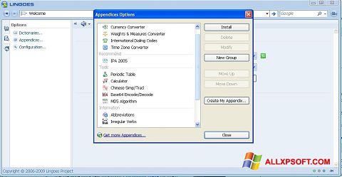 Captura de pantalla Lingoes para Windows XP