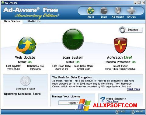 Captura de pantalla Ad-Aware Free para Windows XP