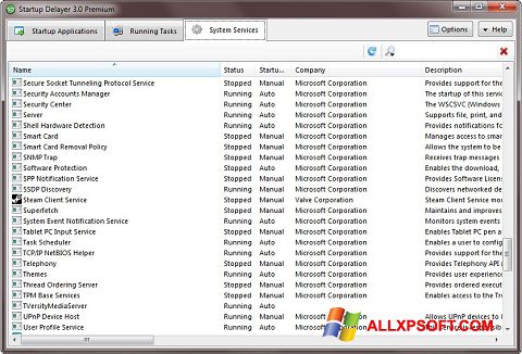 Captura de pantalla Startup Delayer para Windows XP
