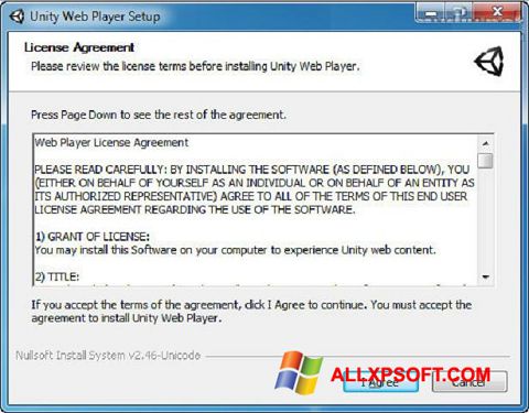 Captura de pantalla Unity Web Player para Windows XP