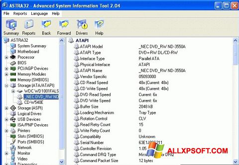 Captura de pantalla ASTRA32 para Windows XP
