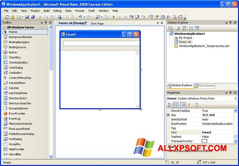 Captura de pantalla Microsoft Visual Basic para Windows XP