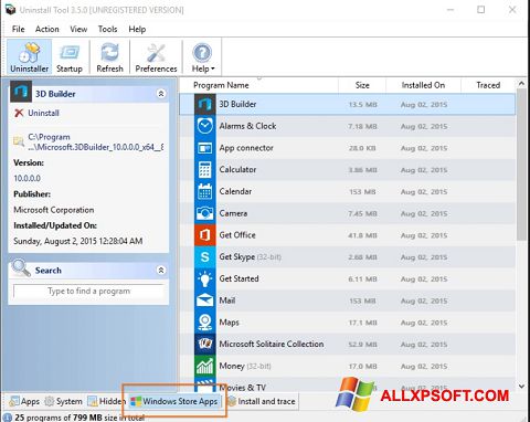 Captura de pantalla Uninstall Tool para Windows XP