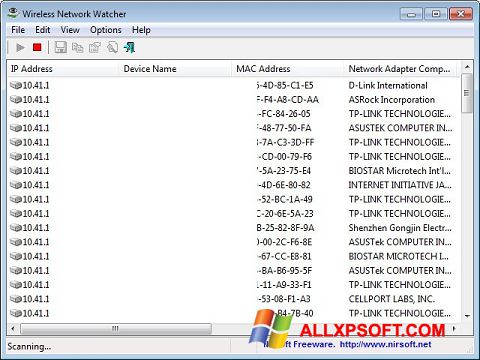 Captura de pantalla Wireless Network Watcher para Windows XP