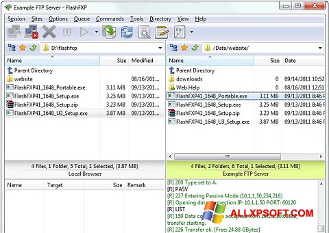 Captura de pantalla FlashFXP para Windows XP