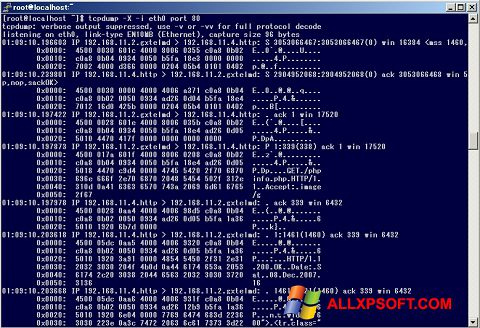 Captura de pantalla TCPDUMP para Windows XP