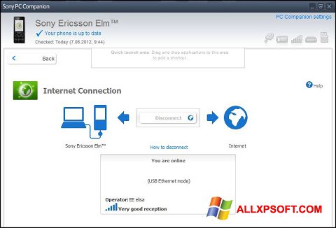 Captura de pantalla Sony PC Companion para Windows XP