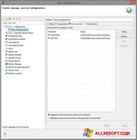 Captura de pantalla Eclipse para Windows XP
