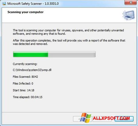 Captura de pantalla Microsoft Safety Scanner para Windows XP
