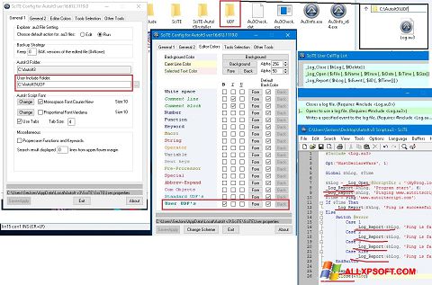 Captura de pantalla SciTE para Windows XP