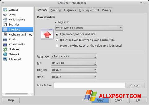 Captura de pantalla SMPlayer para Windows XP