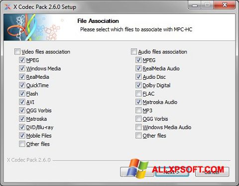 Captura de pantalla X Codec Pack para Windows XP