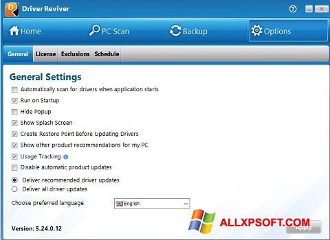 Captura de pantalla Driver Reviver para Windows XP