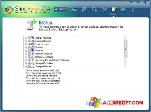 Captura de pantalla SlimDrivers para Windows XP