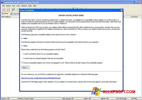 Captura de pantalla CommView for WiFi para Windows XP