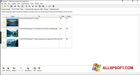 Captura de pantalla PTGui para Windows XP