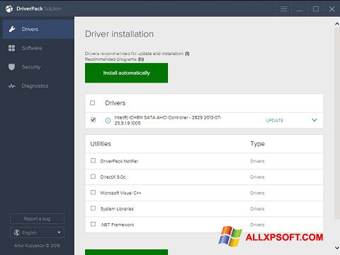 Captura de pantalla DriverPack Solution para Windows XP