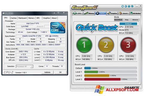 Captura de pantalla EasyTune para Windows XP
