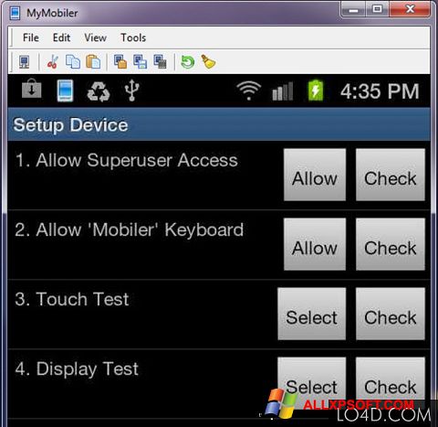 Captura de pantalla MyMobiler para Windows XP