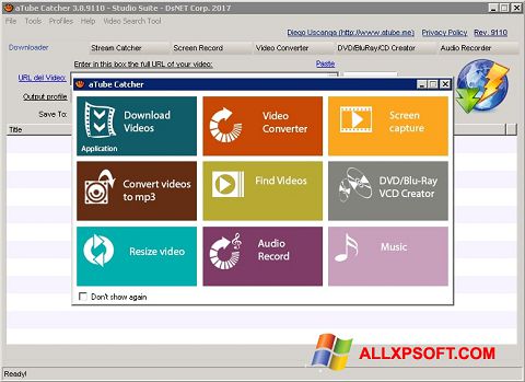 Captura de pantalla aTube Catcher para Windows XP