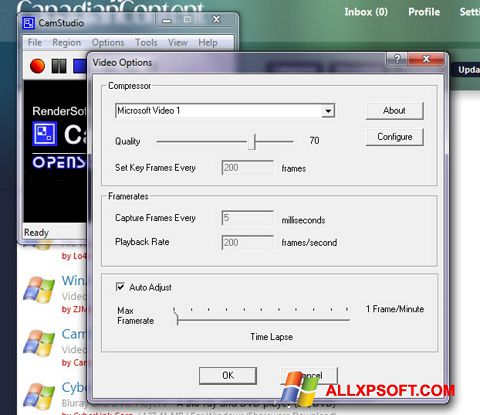 Captura de pantalla CamStudio para Windows XP