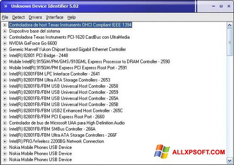 Captura de pantalla Unknown Device Identifier para Windows XP