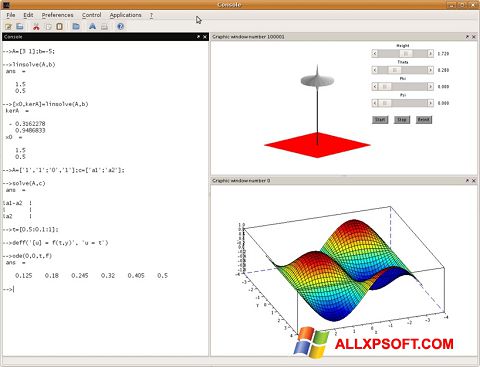 Captura de pantalla Scilab para Windows XP