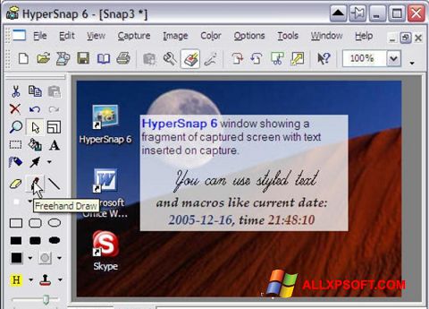 Captura de pantalla HyperSnap para Windows XP
