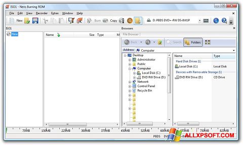 Captura de pantalla Nero Burning ROM para Windows XP