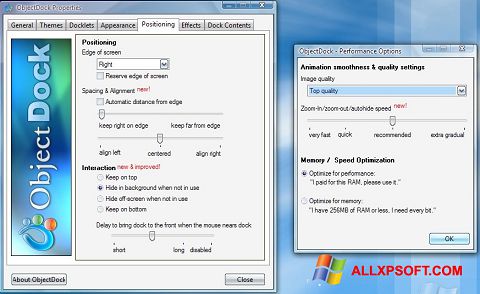 Captura de pantalla ObjectDock para Windows XP