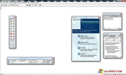 Captura de pantalla Macromedia Dreamweaver para Windows XP