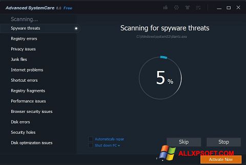 Captura de pantalla Advanced SystemCare Pro para Windows XP