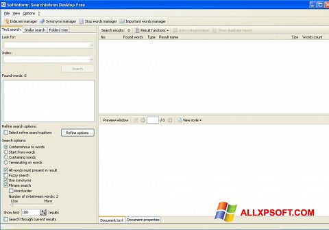 Captura de pantalla SearchInform para Windows XP
