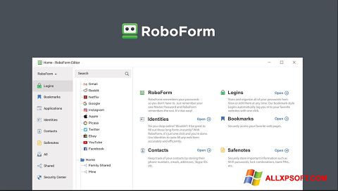 Captura de pantalla RoboForm para Windows XP