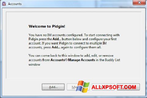 Captura de pantalla Pidgin para Windows XP