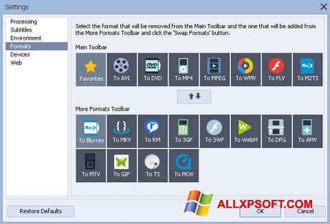 Captura de pantalla AVS Video Converter para Windows XP
