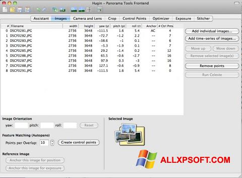 Captura de pantalla Hugin para Windows XP