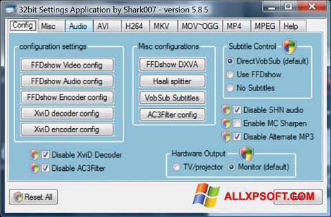 Captura de pantalla Vista Codec Package para Windows XP