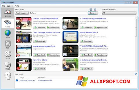 Captura de pantalla VDownloader para Windows XP