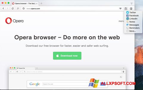 Captura de pantalla Opera Turbo para Windows XP