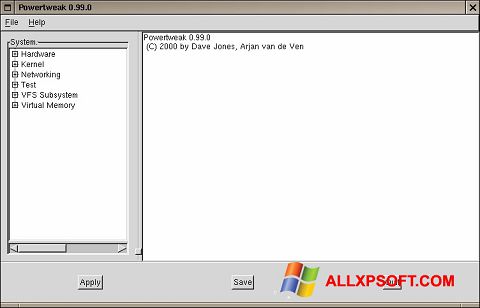 Captura de pantalla PowerTweak para Windows XP