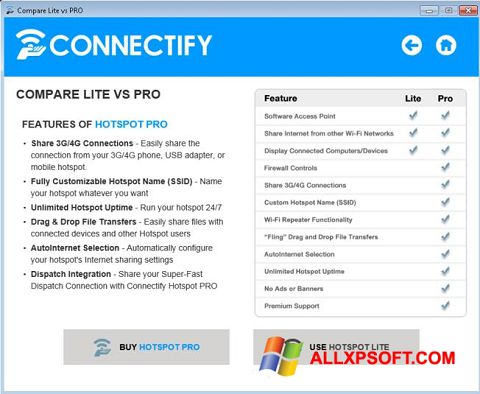 Captura de pantalla Connectify Beta para Windows XP