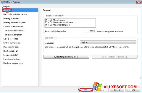 Captura de pantalla DU Meter para Windows XP